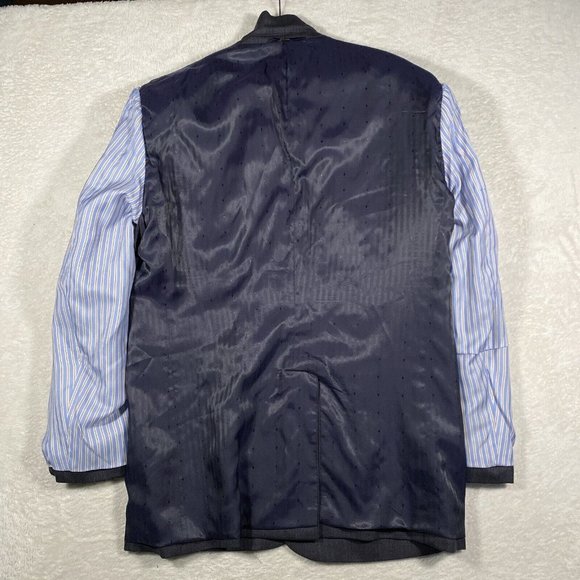 Joseph & Feiss‎ Gold Mens 44L Grey Herringbone Plaid Windowpane Blazer Wool EUC - Picture 11 of 11